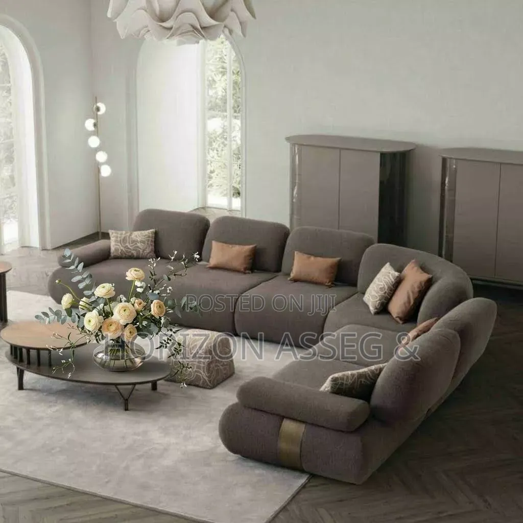 L-Shape 6 Seater Fabric Sofa