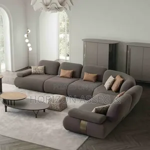 L-Shape 6 Seater Fabric Sofa