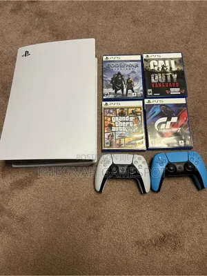 PS5 Standard Bundle With Two Controllers and Games to Escape Traffic.