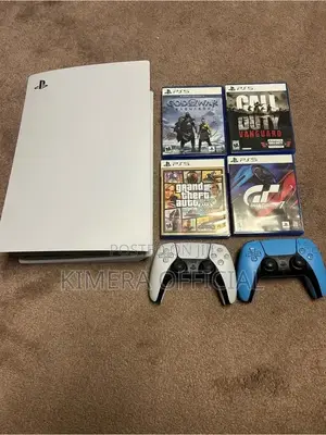 PS5 Standard Bundle With Two Controllers and Games to Escape Traffic.