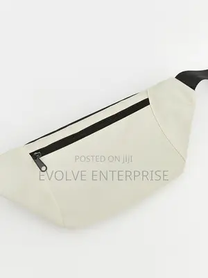 Zippered Men's Waist Bag - Beige