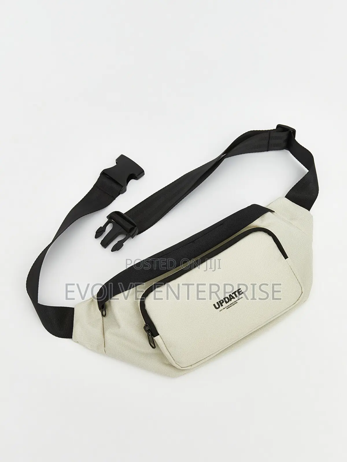 Zippered Men's Waist Bag - Beige