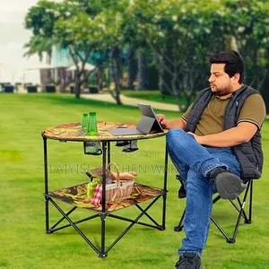 Lightweight Camping Table With Cup Holders Compact Folding Table