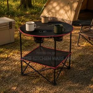 Lightweight Camping Table With Cup Holders Compact Folding Table
