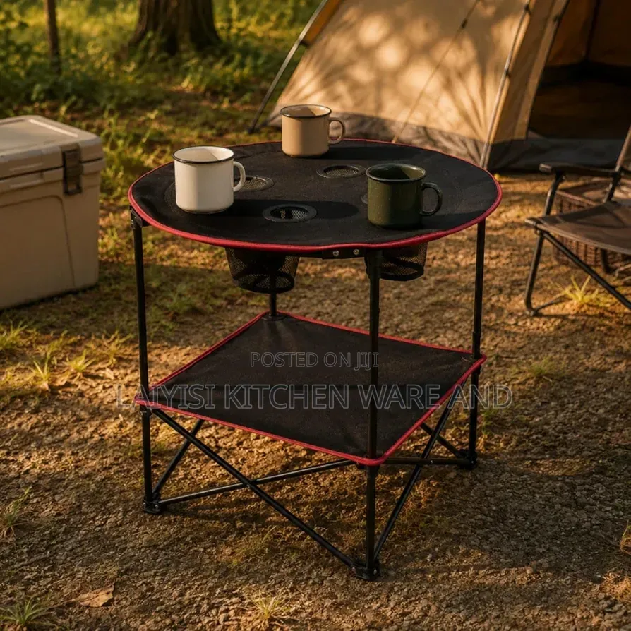 Lightweight Camping Table With Cup Holders Compact Folding Table