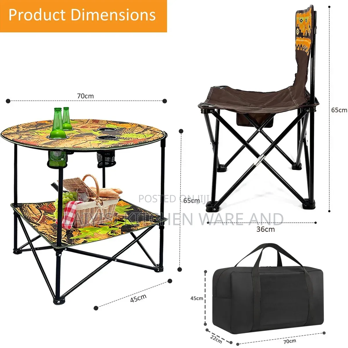 Lightweight Camping Table With Cup Holders Compact Folding Table