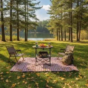 Lightweight Camping Table With Cup Holders Compact Folding Table
