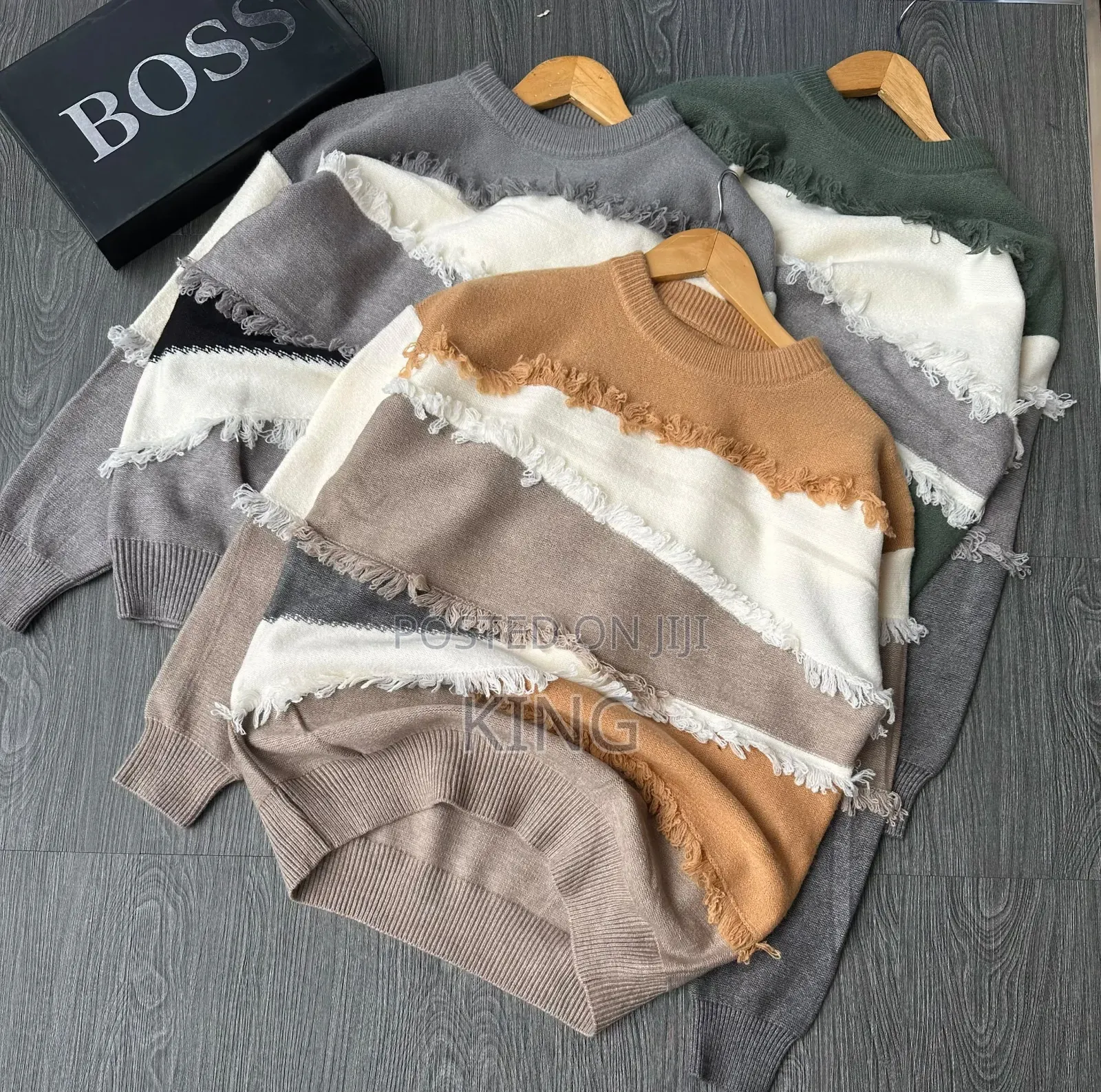 Frayed Tassel Trim Design Sweater