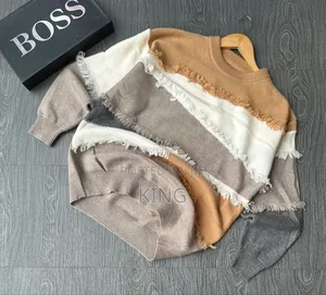 Frayed Tassel Trim Design Sweater