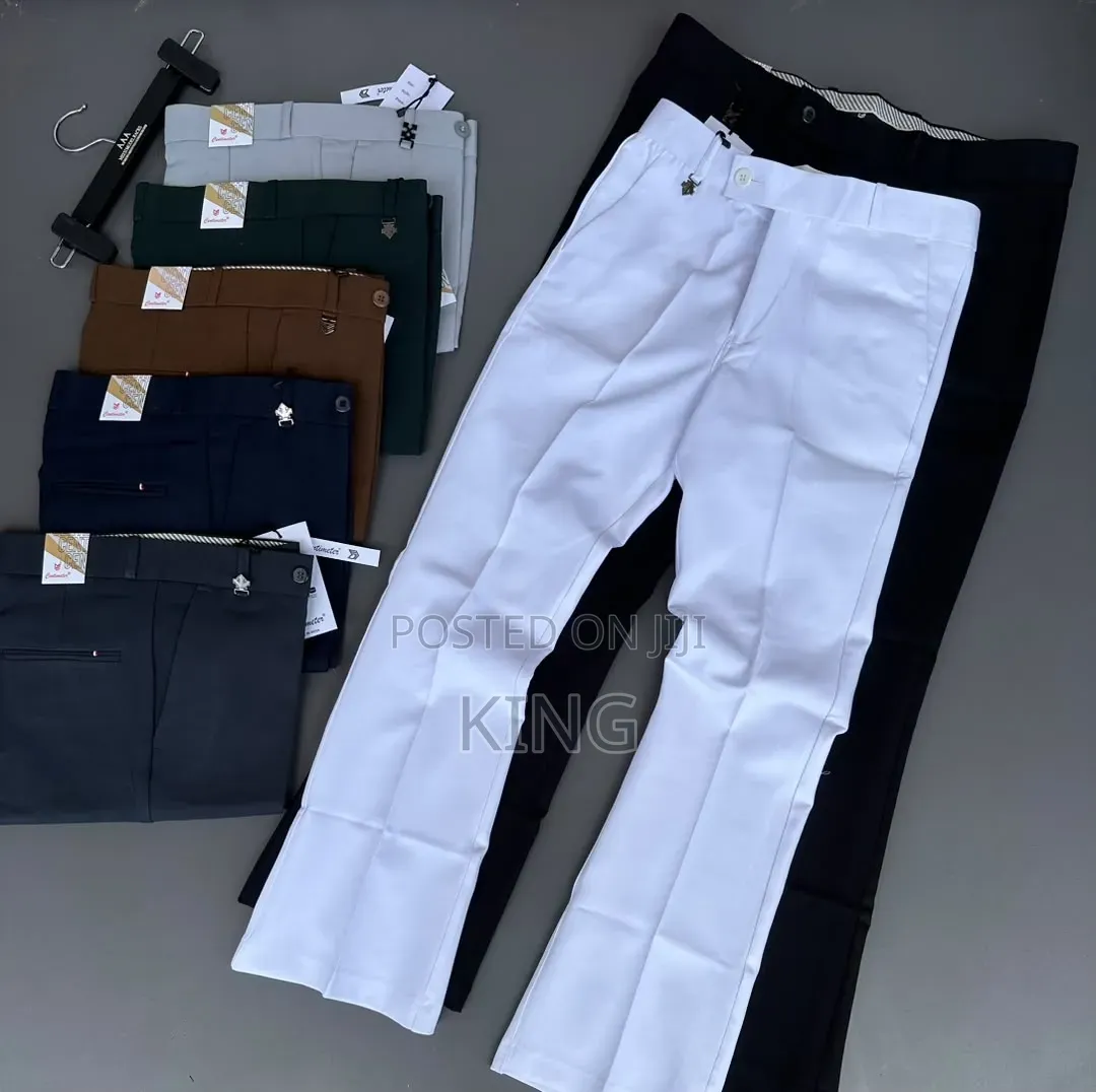 Men's Bootcut or Flare Formal Beltless Trousers