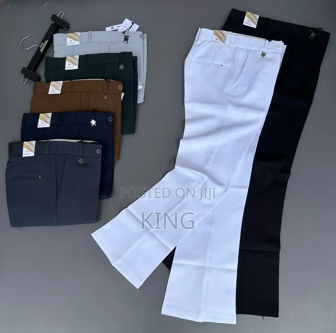 Men's Bootcut or Flare Formal Beltless Trousers