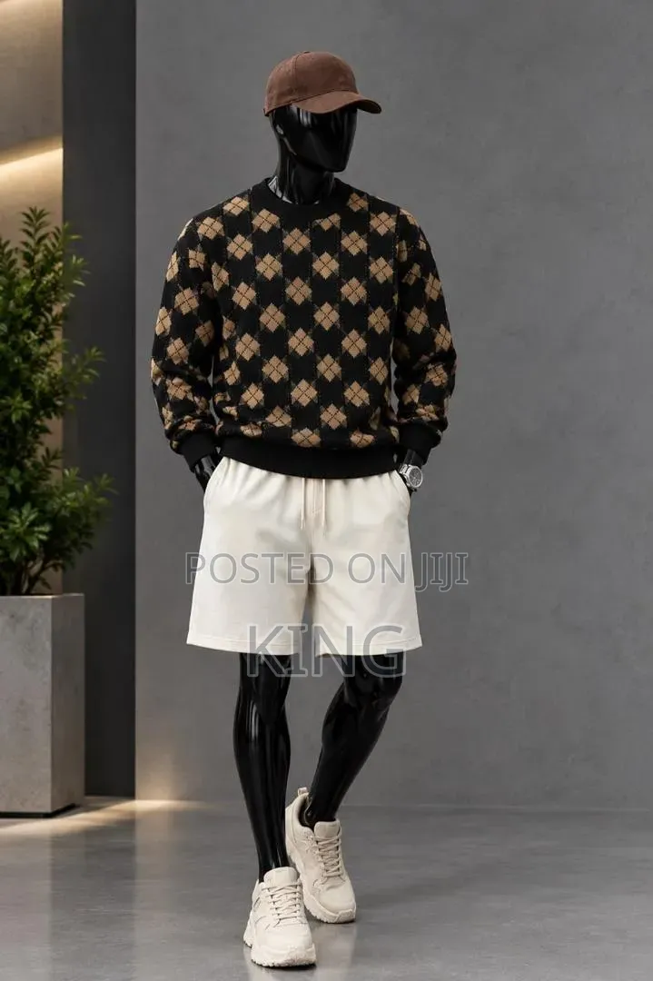 Light Brown Argyle Diamond Sweater