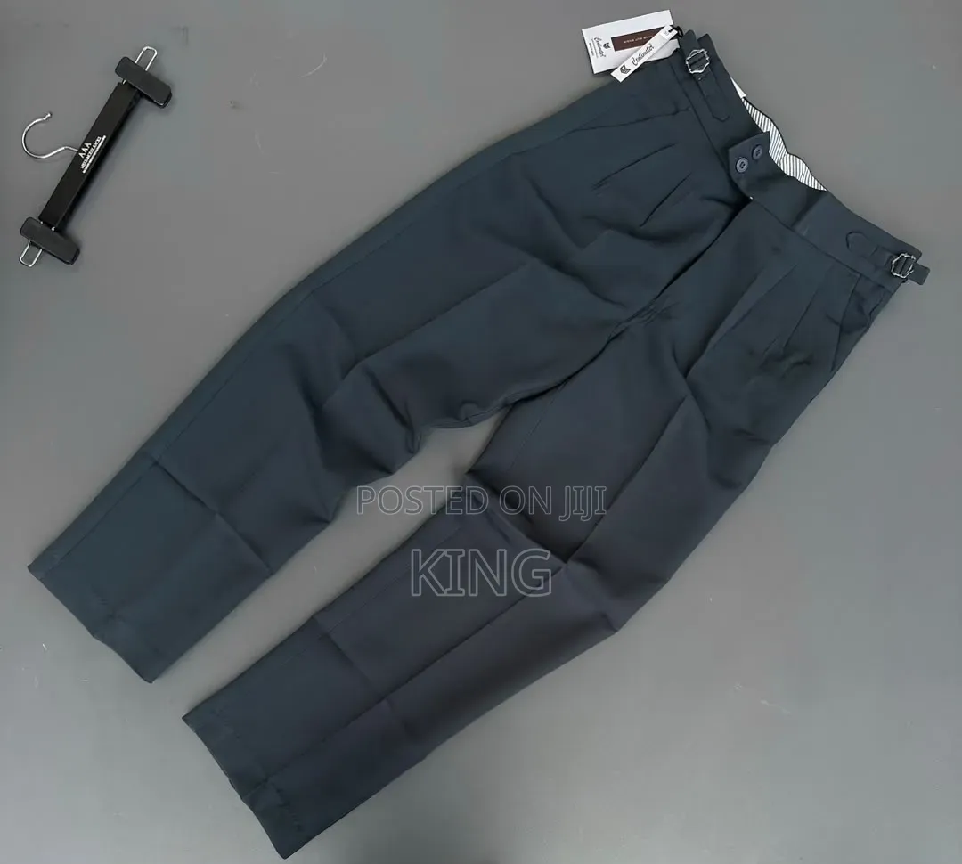 Men's Gurkha-Style Formal/Pleated Beltless Trousers