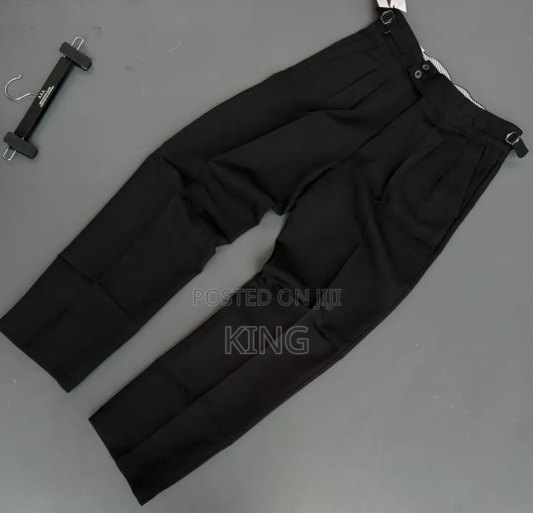Men's Gurkha-Style Formal/Pleated Beltless Trousers