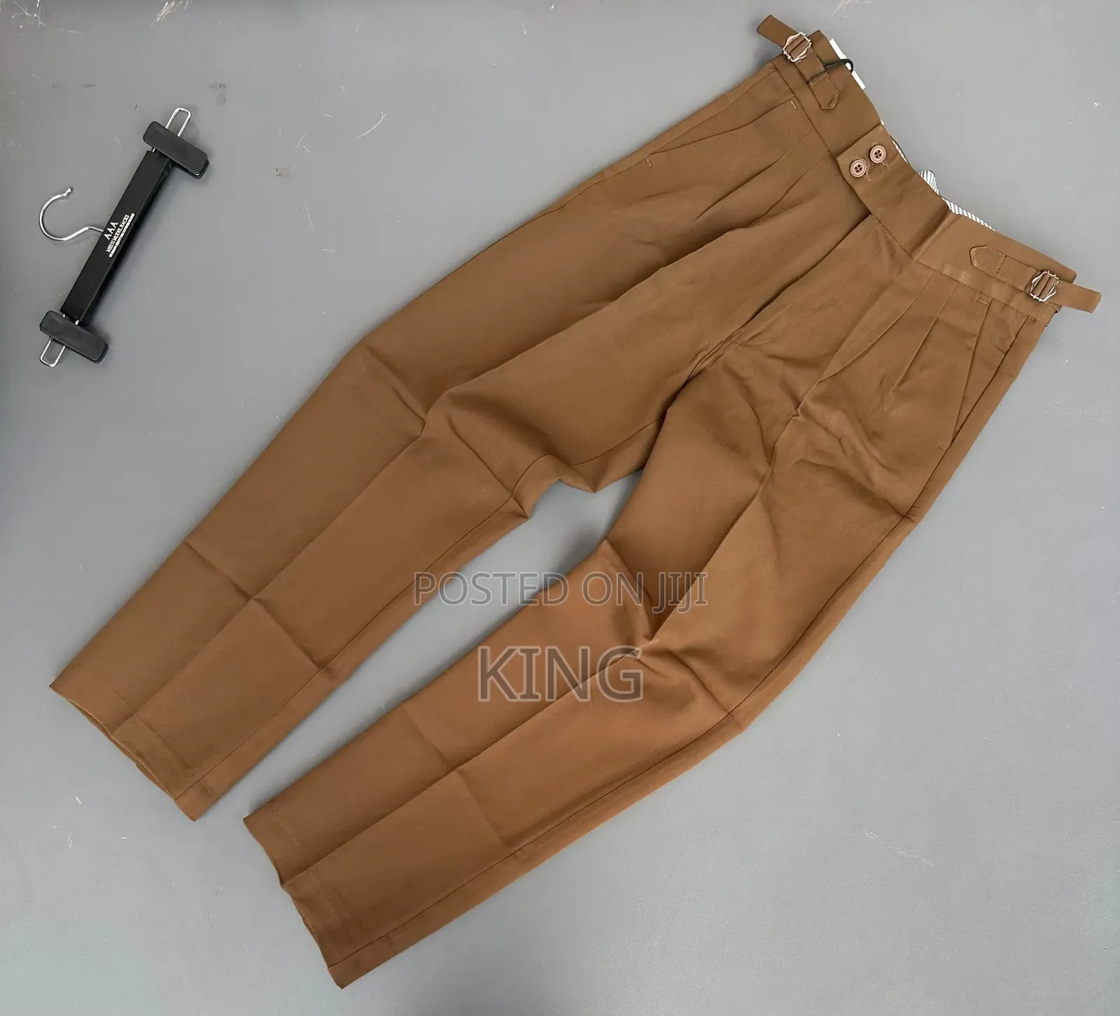 Men's Gurkha-Style Formal/Pleated Beltless Trousers