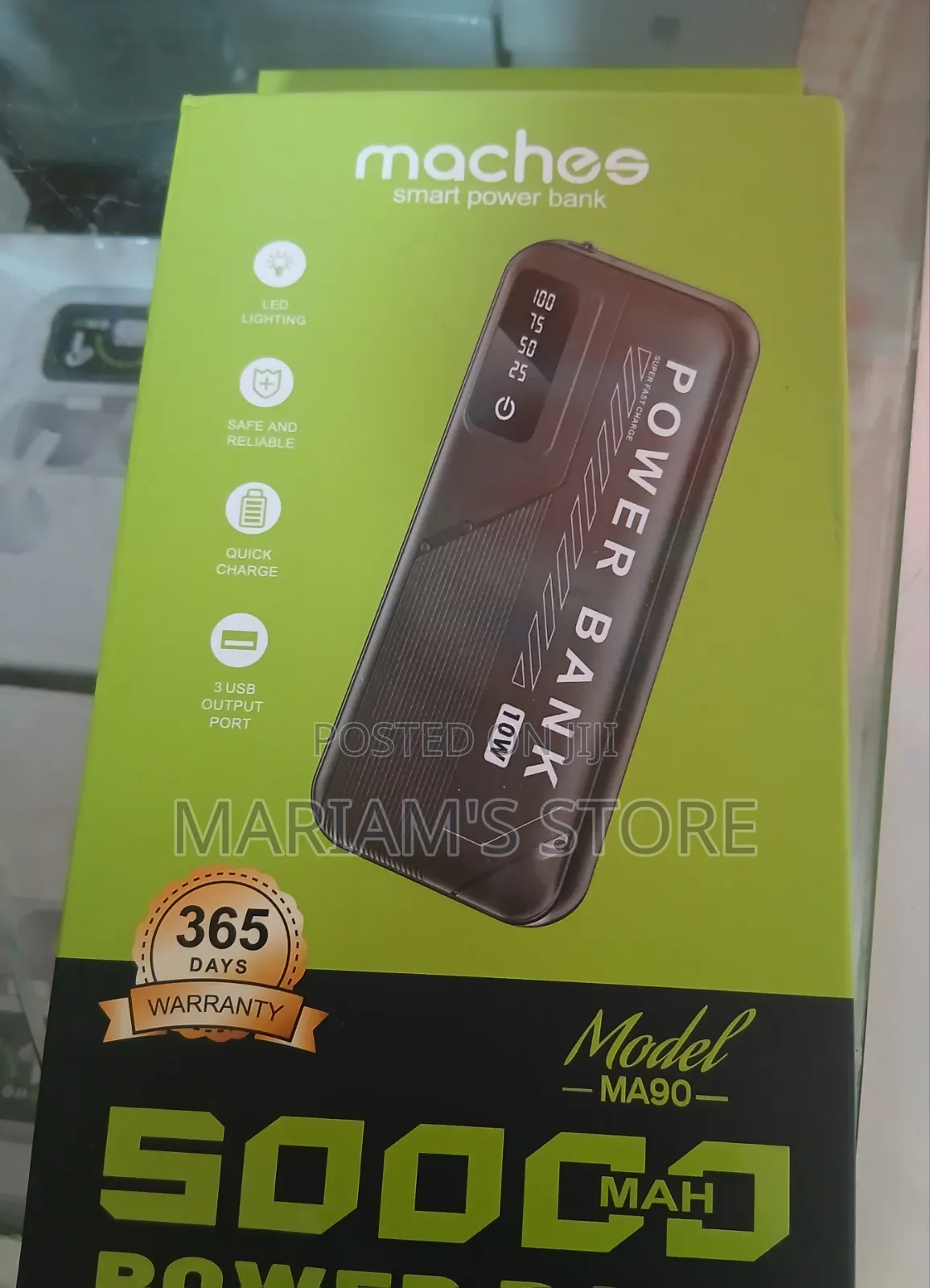 Maches MA90 50,000mAh Smart Power Bank Box Featuring 3 USB Output