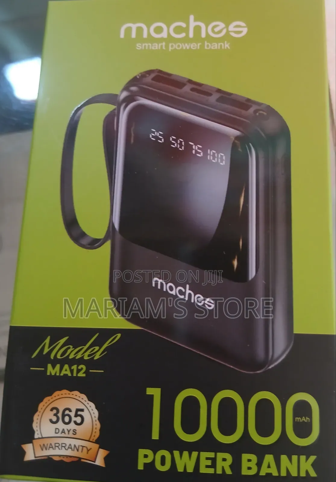 Maches Model A12 Portable Power Bank With Built-in Digital Display