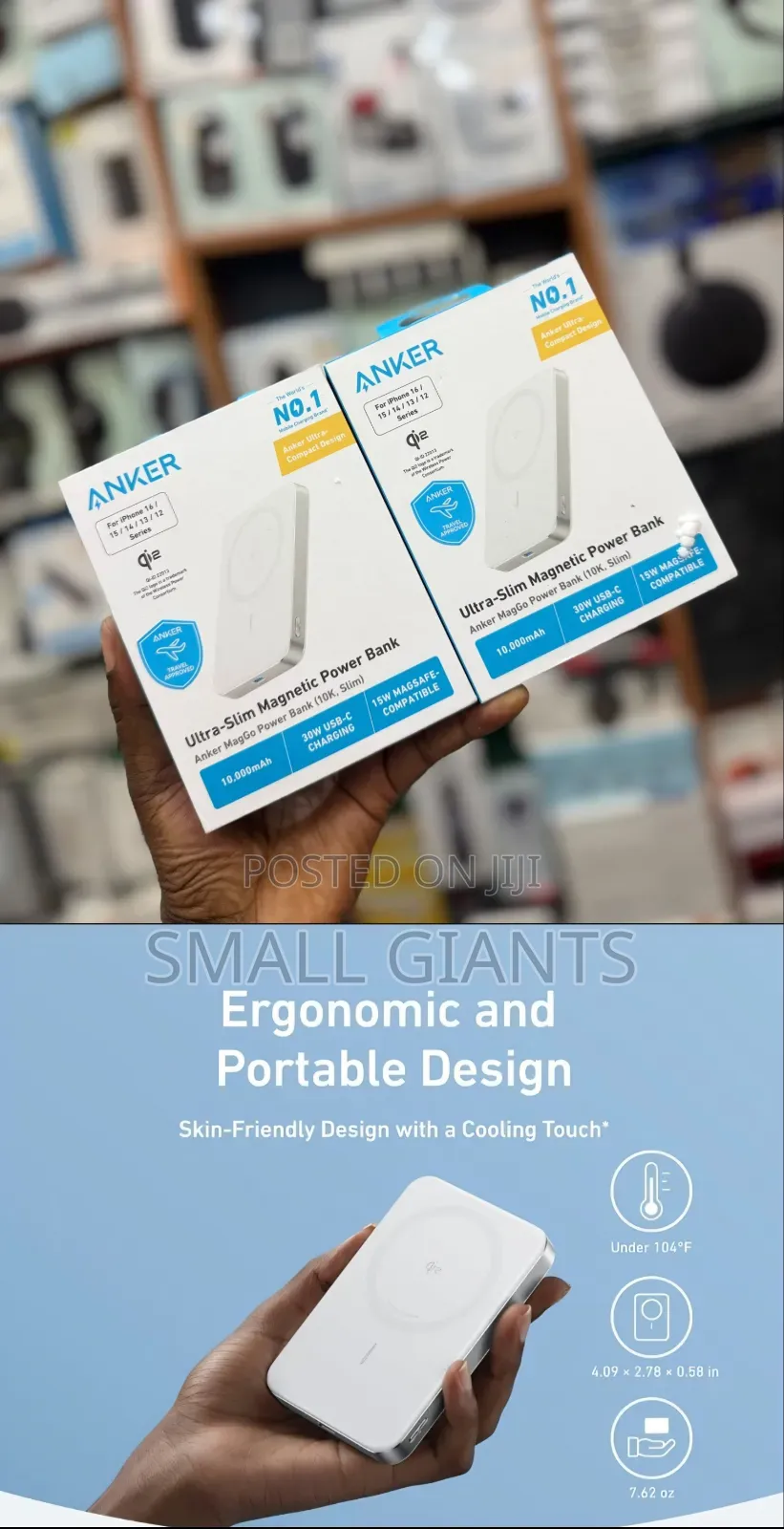 Anker MagGo Power Bank Ultra-Slim 10,000mAh Magnetic Battery Pack