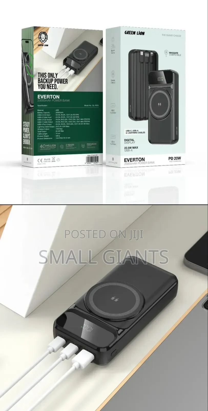 Green Lion Everton 20000mAh Power Bank