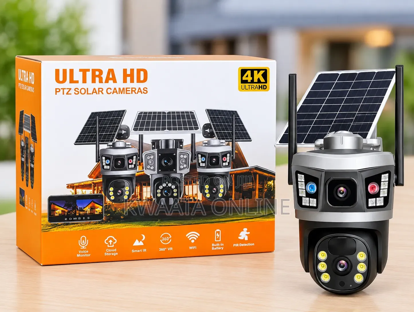 4G SimCard 4K Ultra HD Solar Security Camera – PTZ, Wi-Fi Wireless