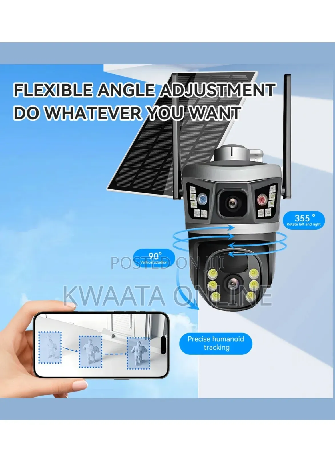 4G SimCard 4K Ultra HD Solar Security Camera – PTZ, Wi-Fi Wireless