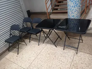 Combo Set 4 Chairs and 1 Foldable Glass Table