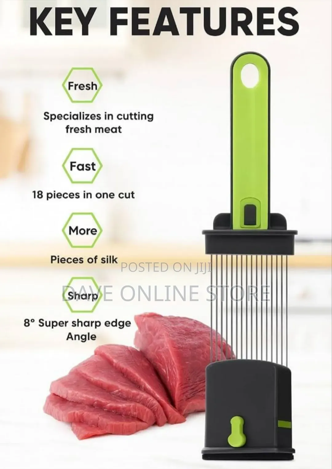 Meat Slicer, Stainless Steel Manual Fresh Meat Cutter