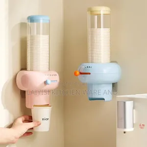 Cup Dispenser Organizer Compact Storage Rack Saving Paper Cup Storage