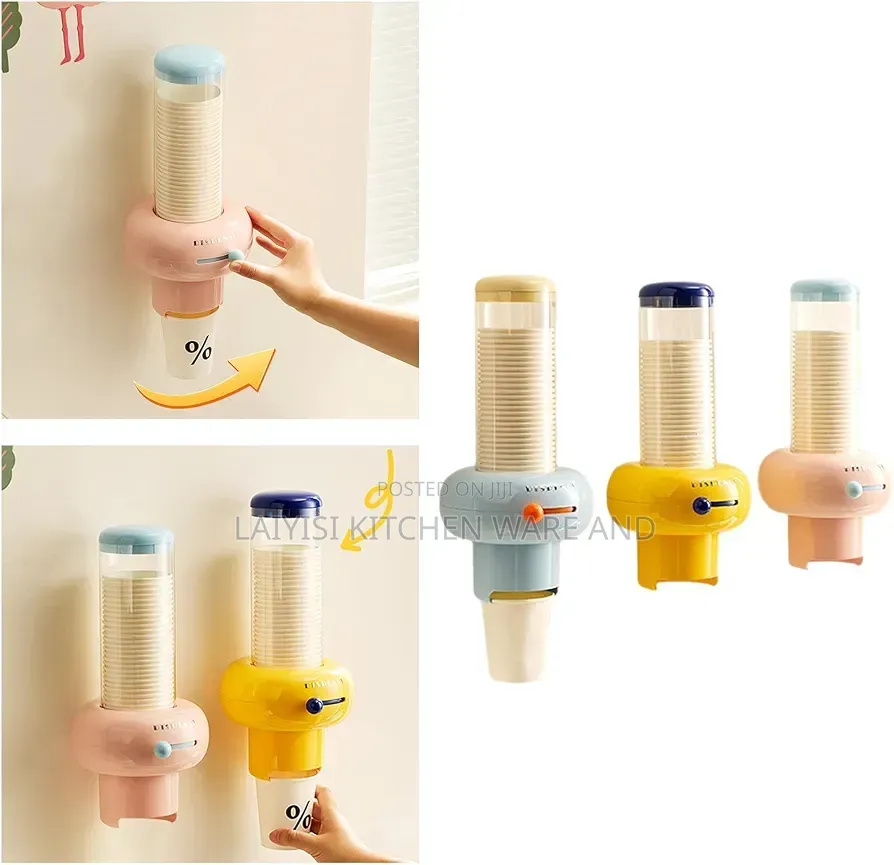 Cup Dispenser Organizer Compact Storage Rack Saving Paper Cup Storage
