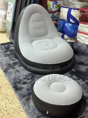 Deluxe Inflatable Lounge Chair & Ottoman Set | Portable Air Sofa