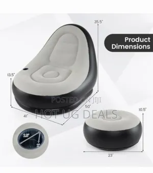 Deluxe Inflatable Lounge Chair & Ottoman Set | Portable Air Sofa