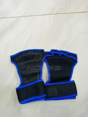 Black and Blue Half-Finger Weightlifting and Gym Workout Gloves