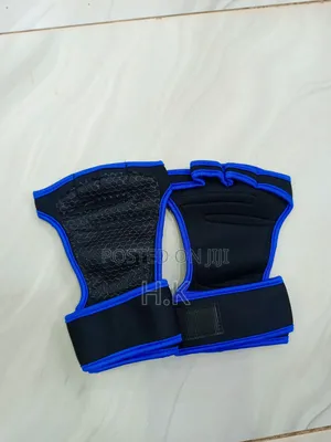 Black and Blue Half-Finger Weightlifting and Gym Workout Gloves