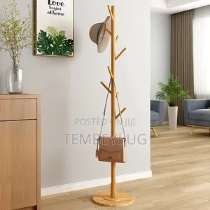 Solid Wood Coat Rack Stand, Coat Rack Freestanding With 8 Hooks