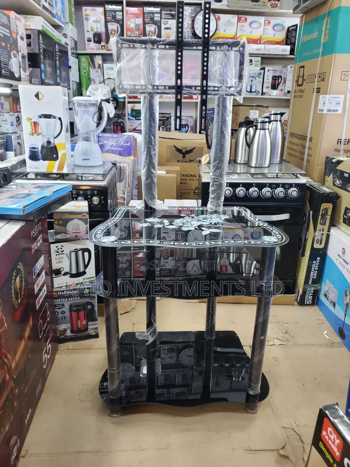 3 Tier TV Stand Glass With Mounting