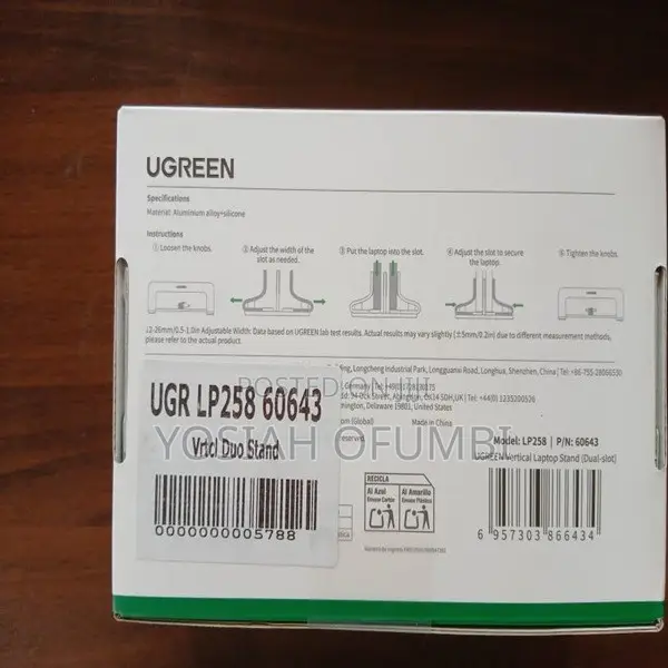 Ugreen LP258 Dual Slot Vertical Laptop Stand Holder