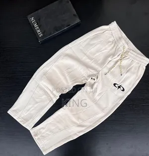 Cream-Colored Fleece Jogger Sweatpants