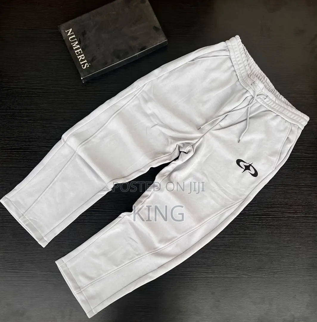Cream-Colored Fleece Jogger Sweatpants