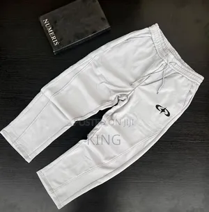 Cream-Colored Fleece Jogger Sweatpants