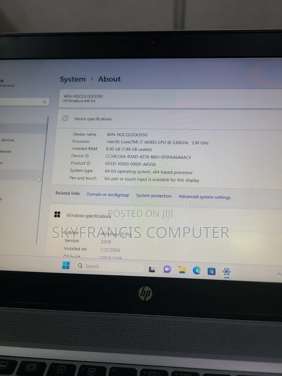 Laptop HP EliteBook 840 G3 8GB Intel Core i7 SSD 256GB