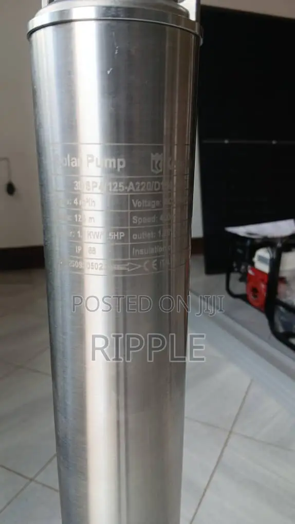 1100W AC/DC Hybrid Solar Borehole Pump 125m Head 4000l/H