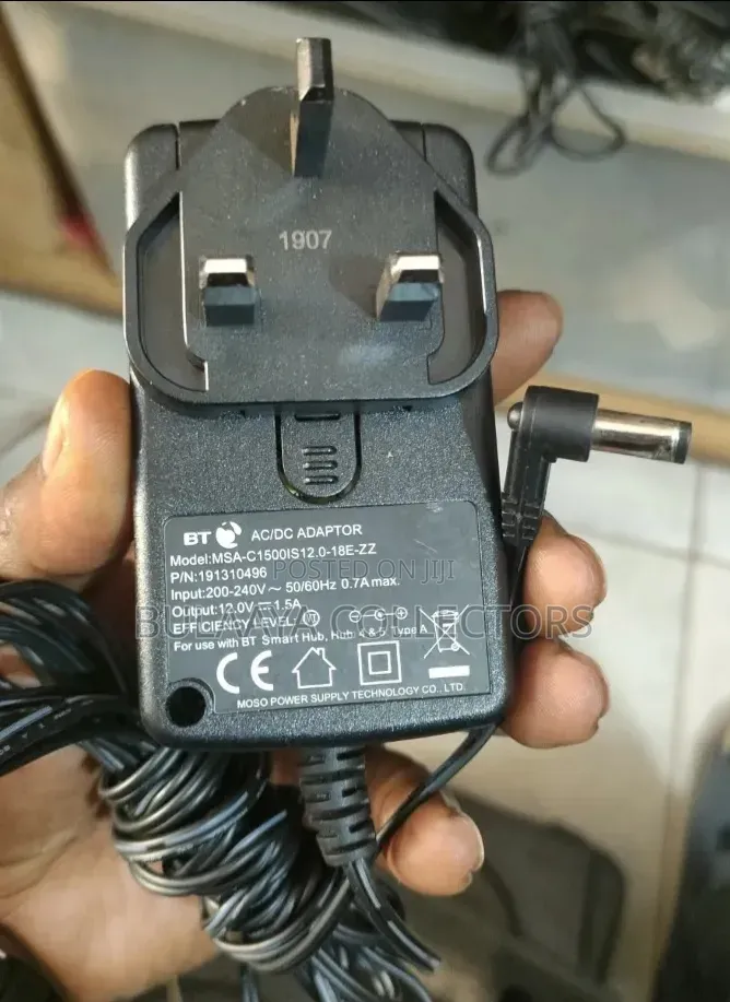 AC/DC Power Adaptor 12v~1.5a, UK Used.