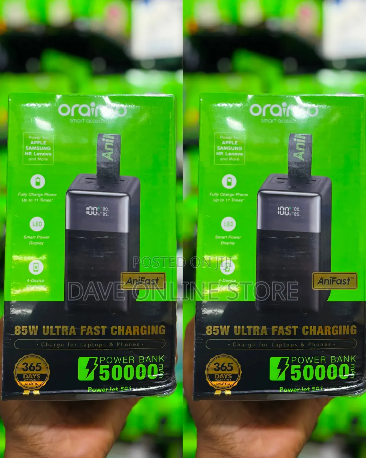 Oraimo PowerJet 501 (OPB-750SQ) 50,000mAh 85W Ultra-Fast Charging
