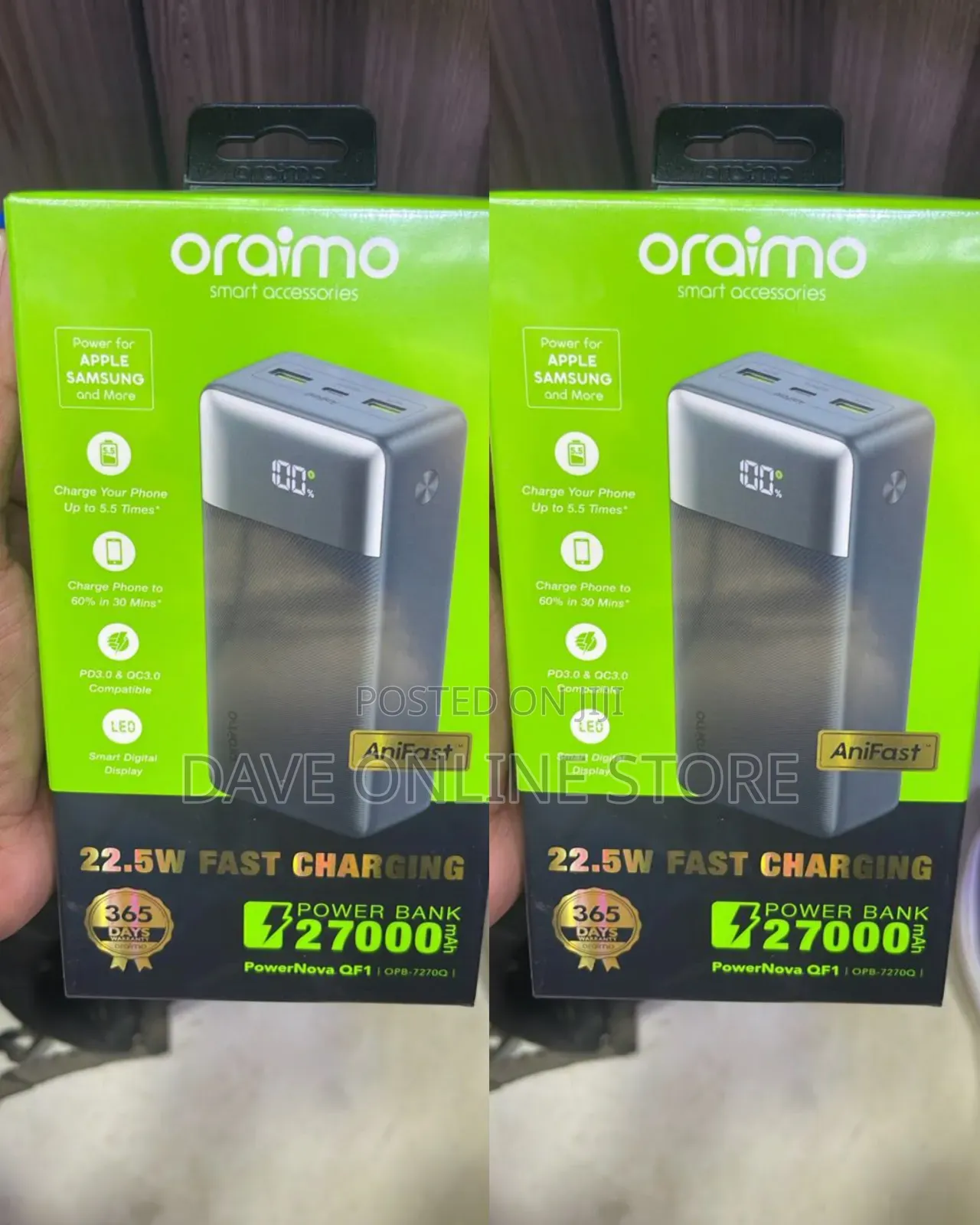 Oraimo PowerNova QF1 (OPB-7270Q) 27000mAh Power Bank.