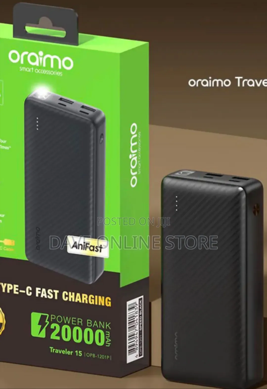 Oraimo Traveler 15 (Model OPB-1201P), a 20,000mAh Portable Power Bank