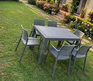 Full Set Dining Plastic Table and Chairs Plastic Table and Chairs