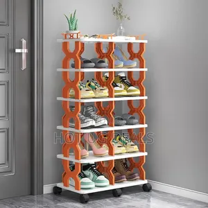 6-Level Multi-Functional Mobile Shoe Storage Organizer Shelf