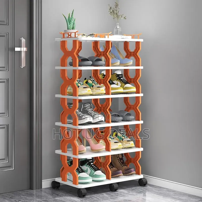 6-Level Multi-Functional Mobile Shoe Storage Organizer Shelf