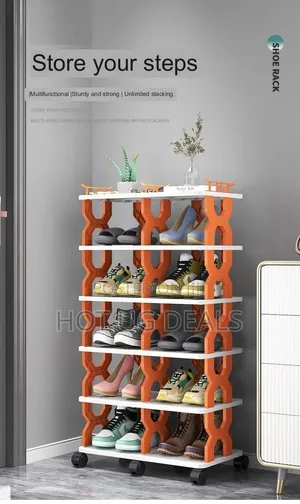 6-Level Multi-Functional Mobile Shoe Storage Organizer Shelf