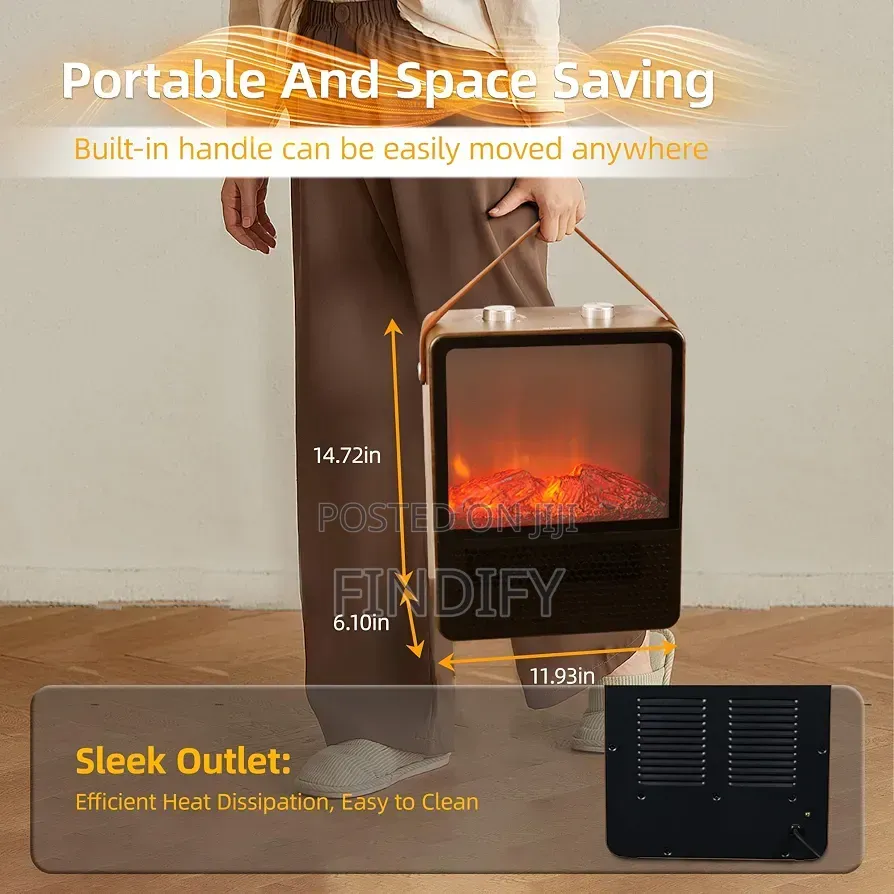Electric Fireplace 1500W Space Portable Heater for Indoor